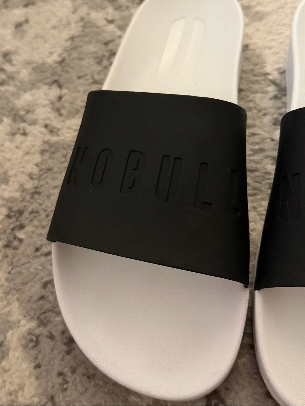 NOBULL Unisex Black and White Slides M11, W12.5